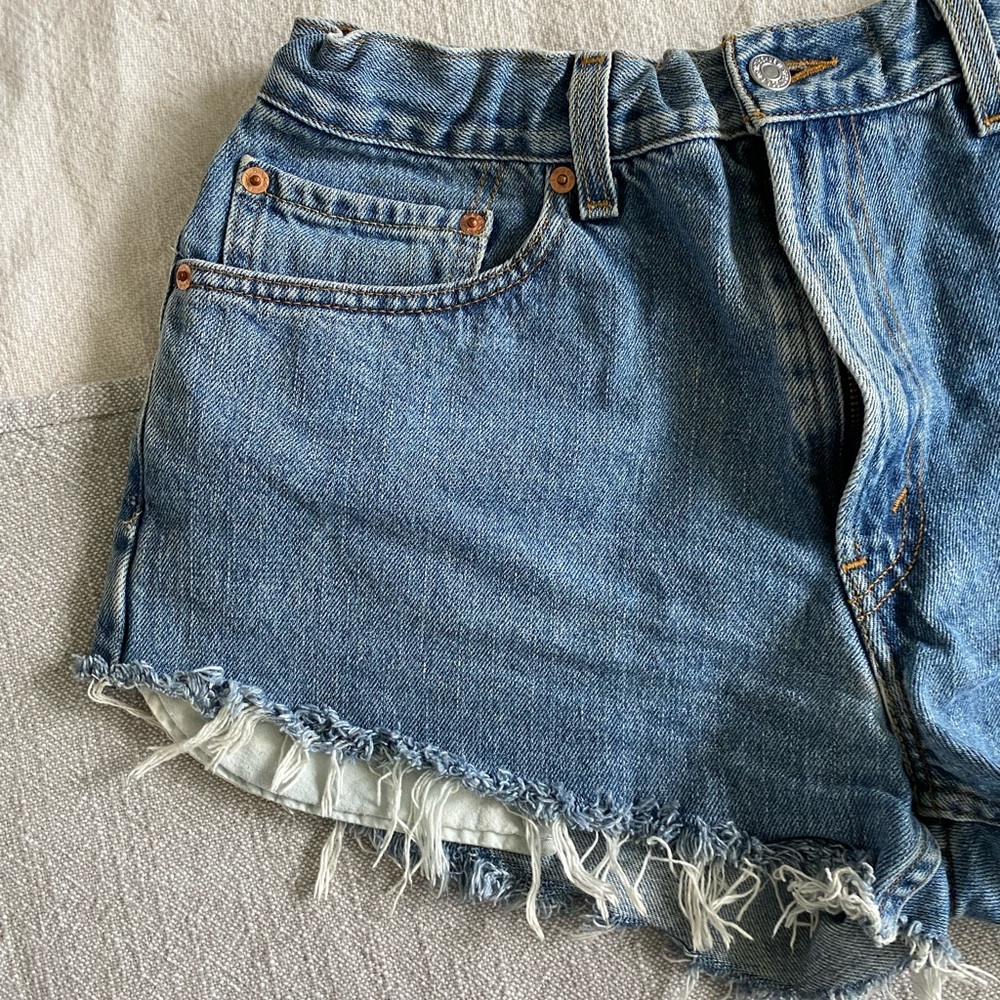 Levi Strauss blue denim shorts size 28-30 (home made)